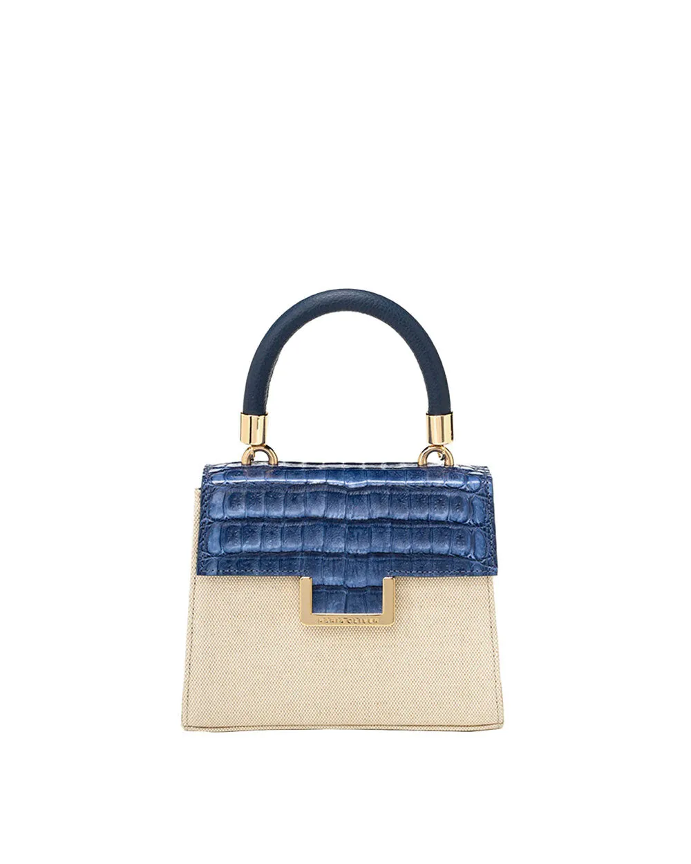 Mini Michelle Bag in Jean and Raffia