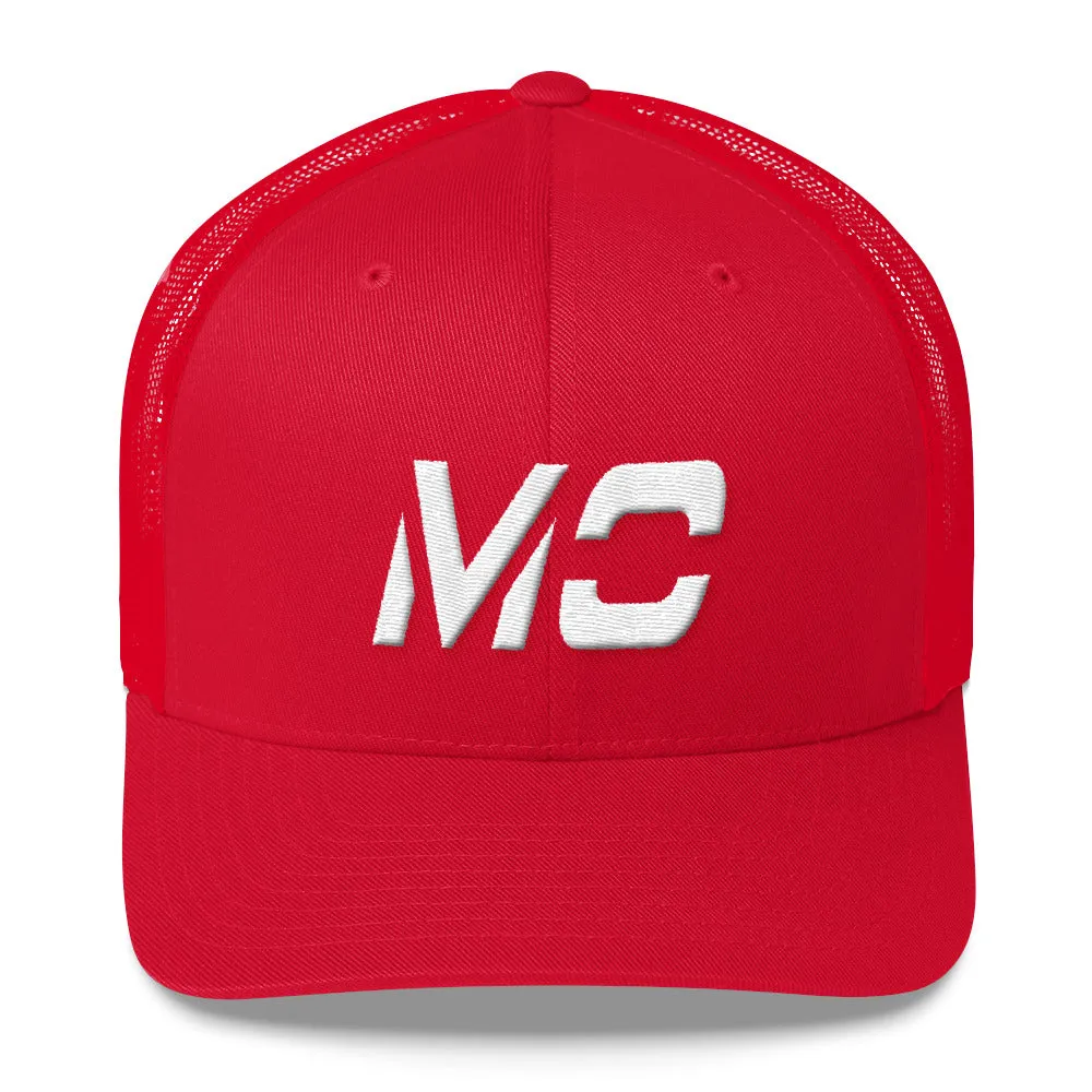 Missouri - Mesh Back Trucker Cap - White Embroidery - MO - Many Hat Color Options Available