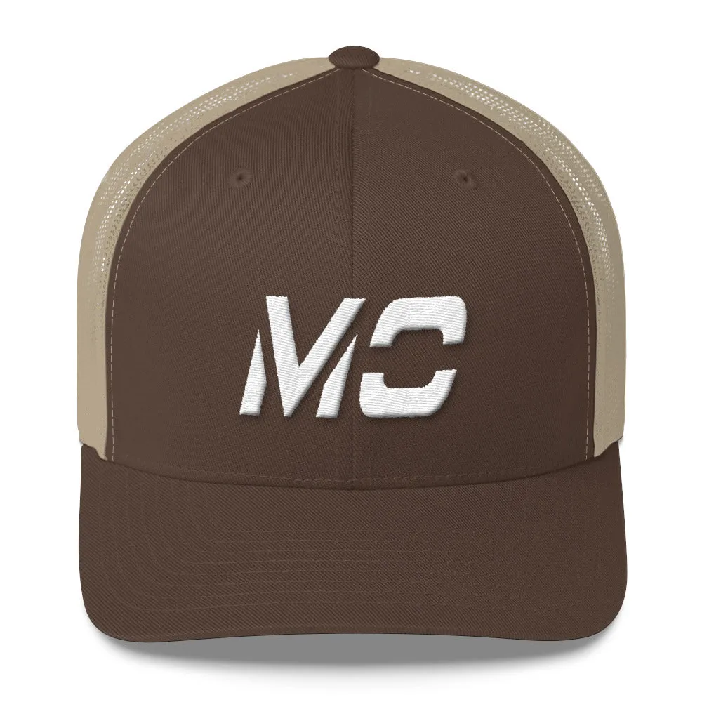 Missouri - Mesh Back Trucker Cap - White Embroidery - MO - Many Hat Color Options Available