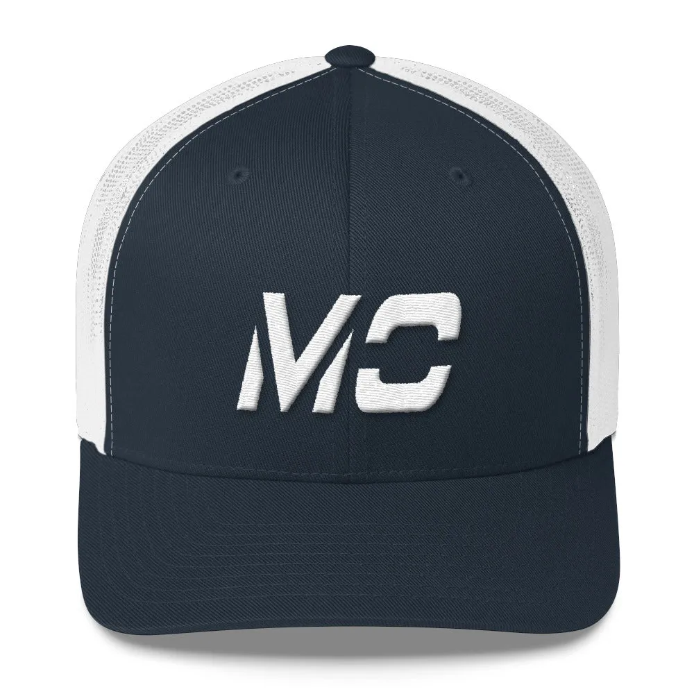 Missouri - Mesh Back Trucker Cap - White Embroidery - MO - Many Hat Color Options Available