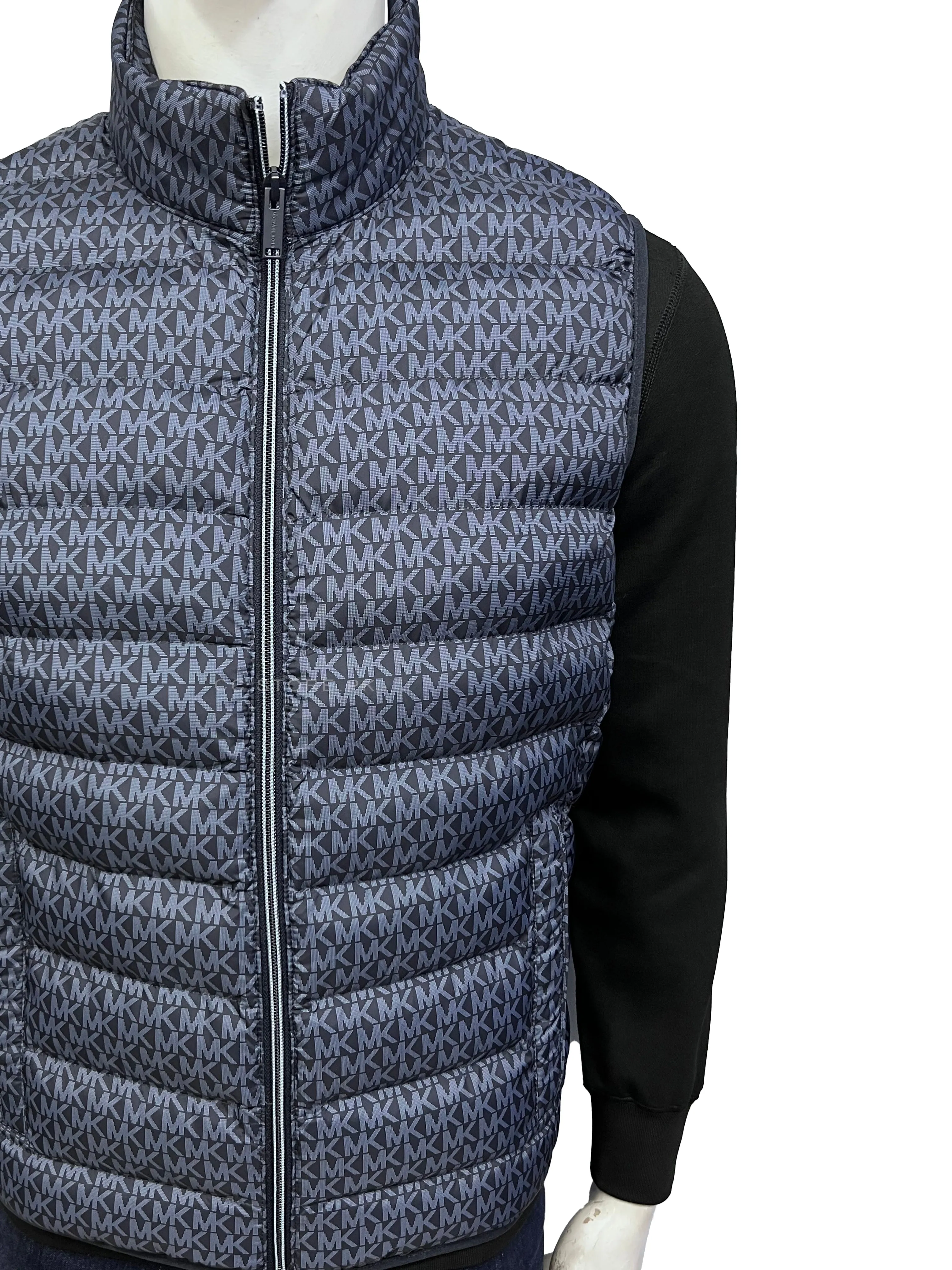 MK Logo Quilted Blue Gilet