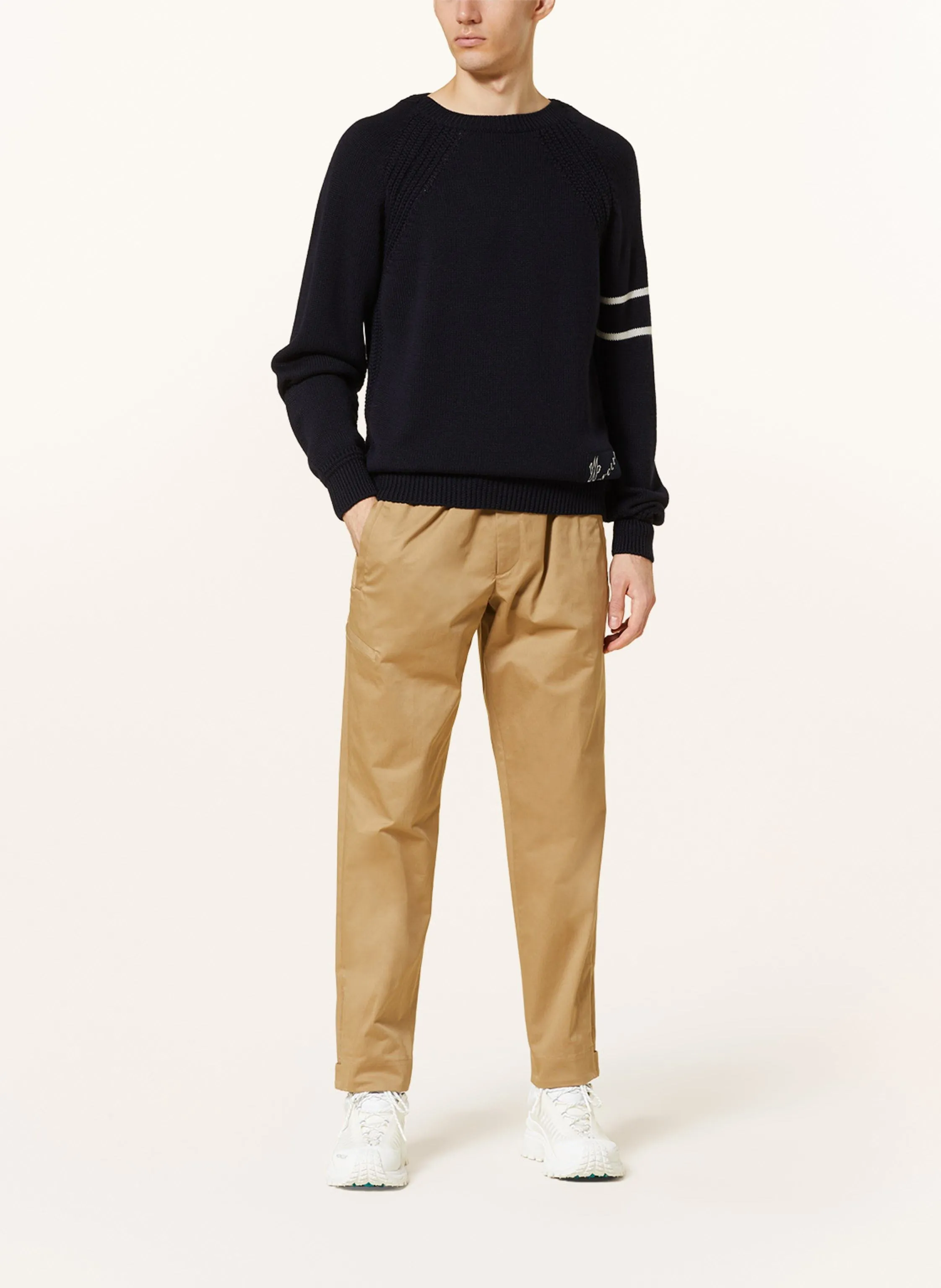 MONCLER  |Crew Neck Wool Blended Fabrics Street Style Long Sleeves