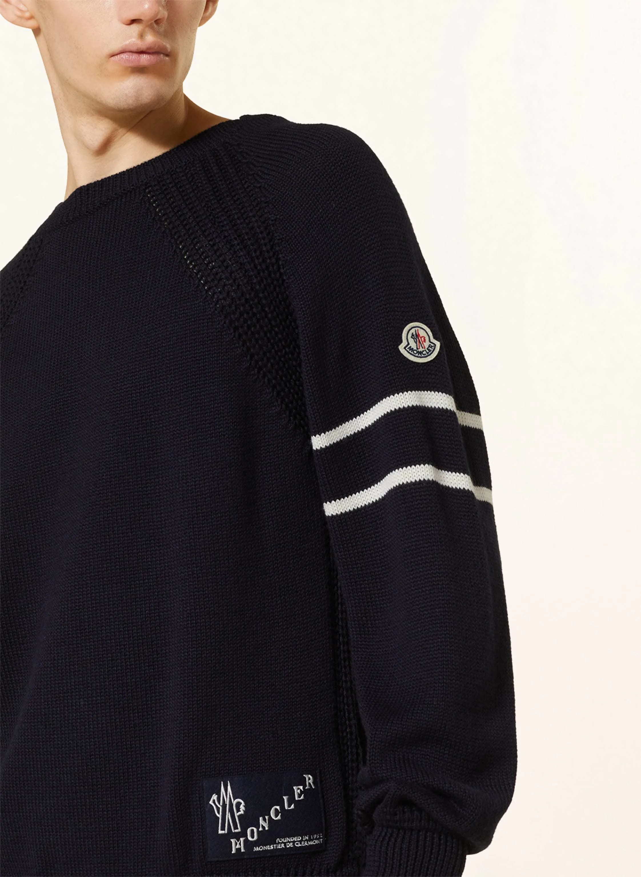 MONCLER  |Crew Neck Wool Blended Fabrics Street Style Long Sleeves