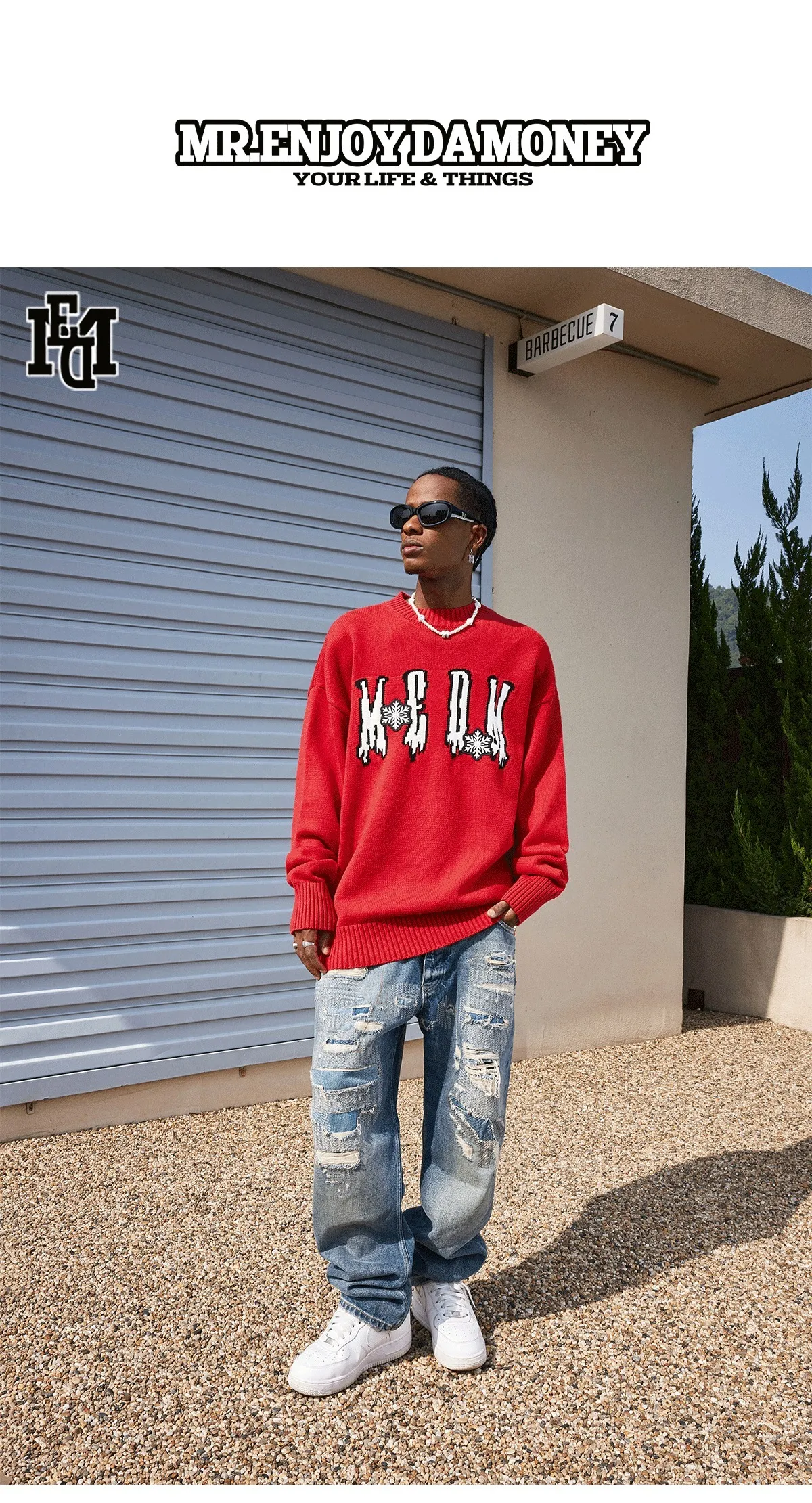 MR. ENJOY DA MONEY  |Unisex Street Style Long Sleeves Logo Sweaters