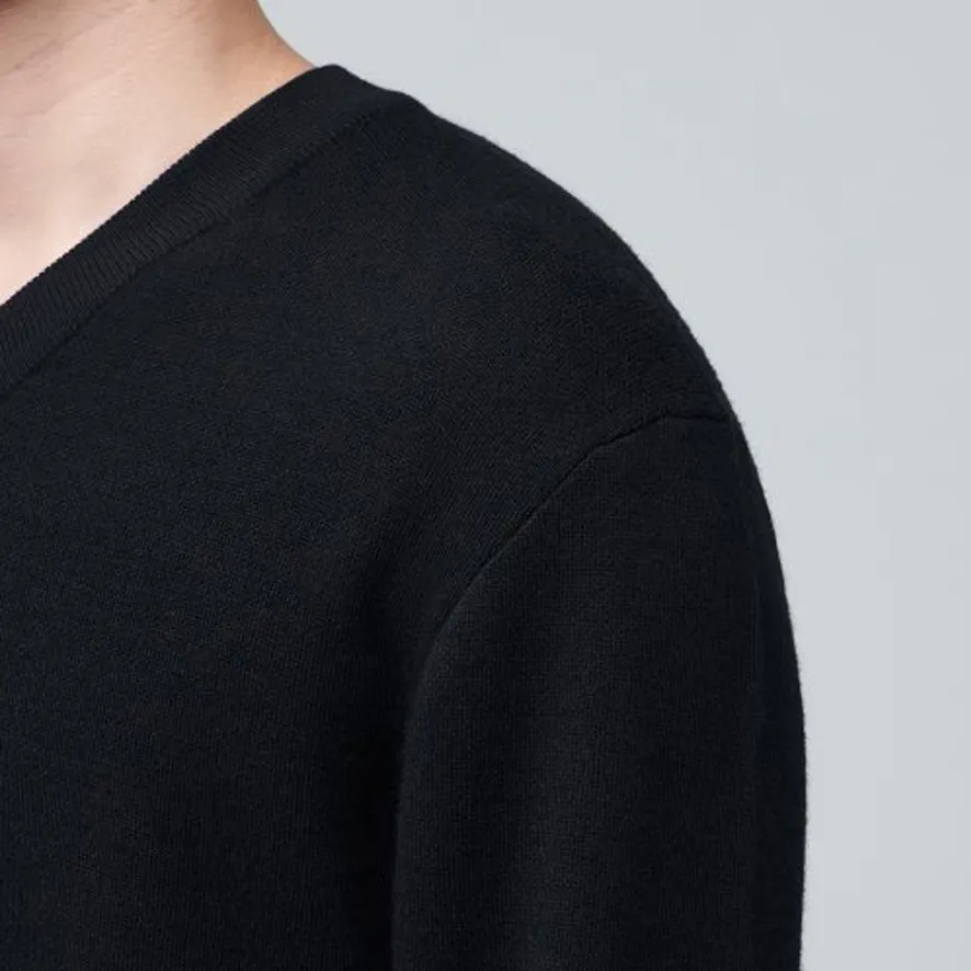 MUSINSA STANDARD  |Wool Nylon Street Style V-Neck Long Sleeves Plain Sweaters