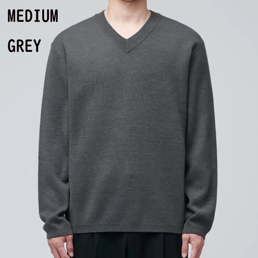 MUSINSA STANDARD  |Wool Nylon Street Style V-Neck Long Sleeves Plain Sweaters