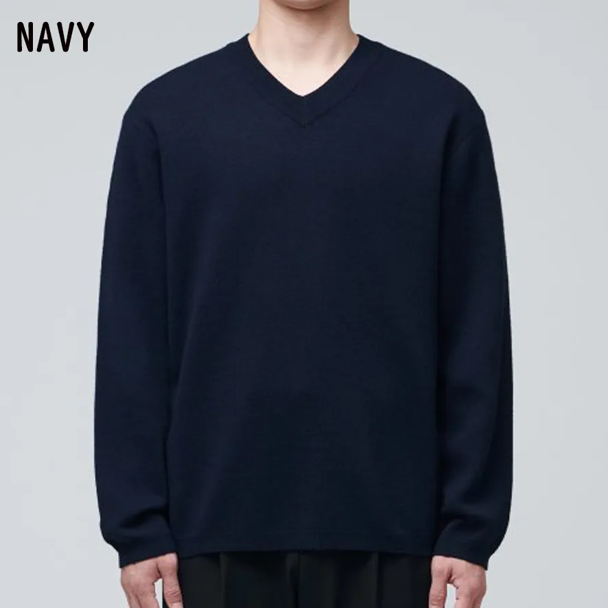 MUSINSA STANDARD  |Wool Nylon Street Style V-Neck Long Sleeves Plain Sweaters