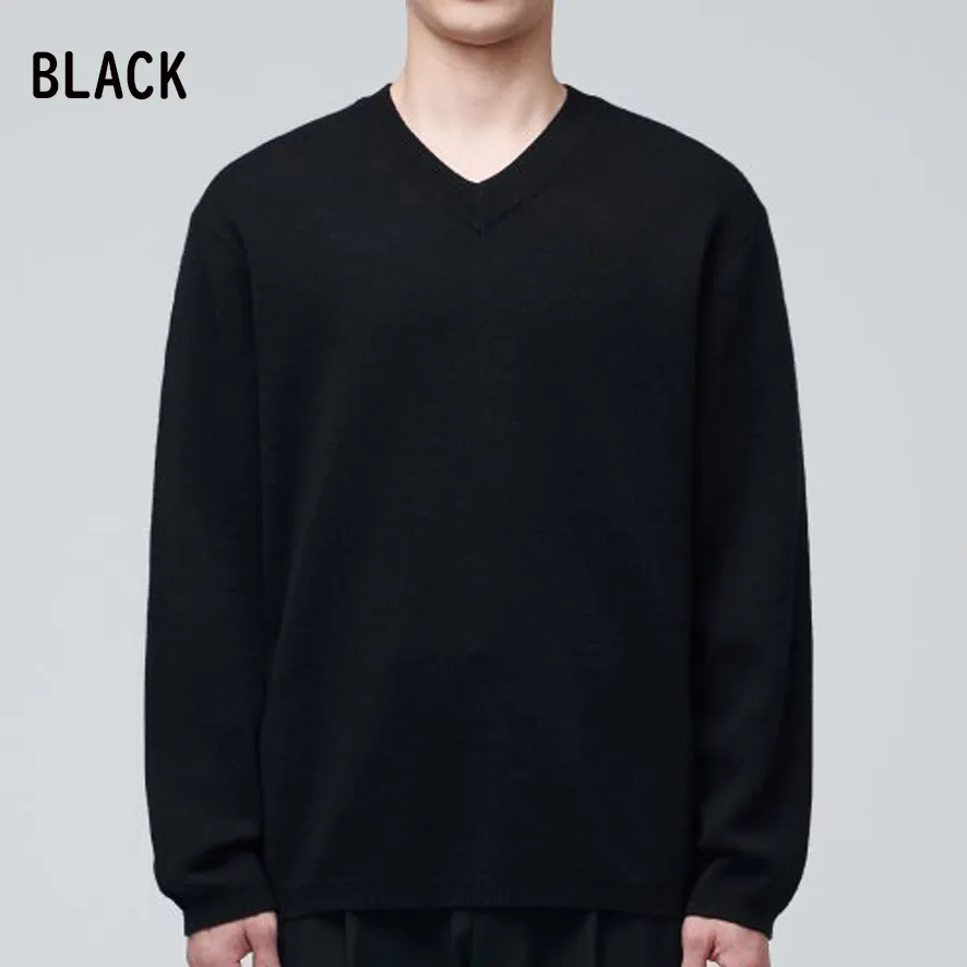 MUSINSA STANDARD  |Wool Nylon Street Style V-Neck Long Sleeves Plain Sweaters