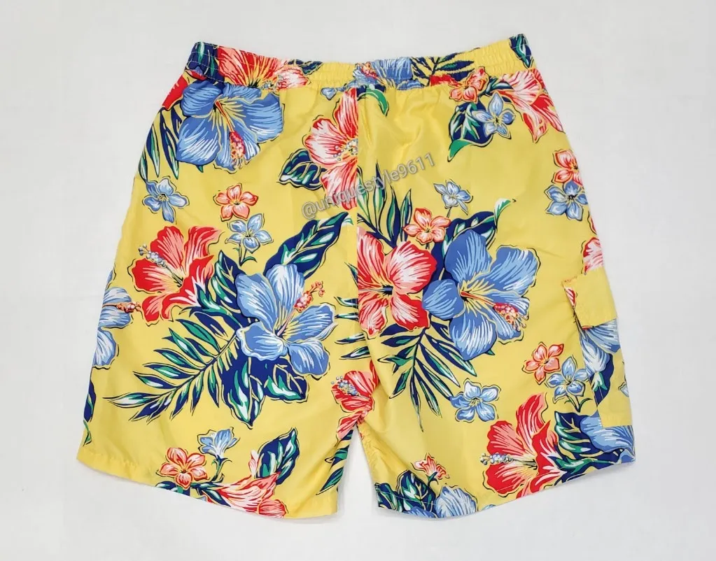 Nwt Polo Ralph Lauren Yellow Floral Print Swim Trunks