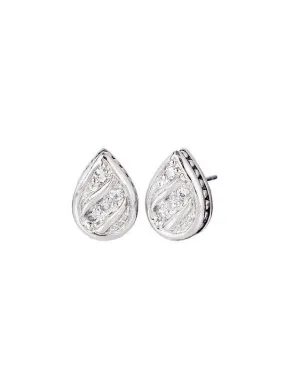 Ocean Images Sparkling Seas Pave Teardrop Stud Earrings by John Medeiros