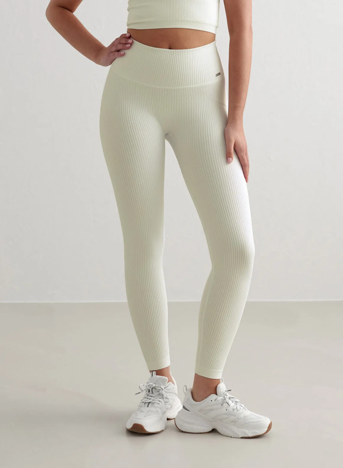 Off-White Ribbed Seamless Tights