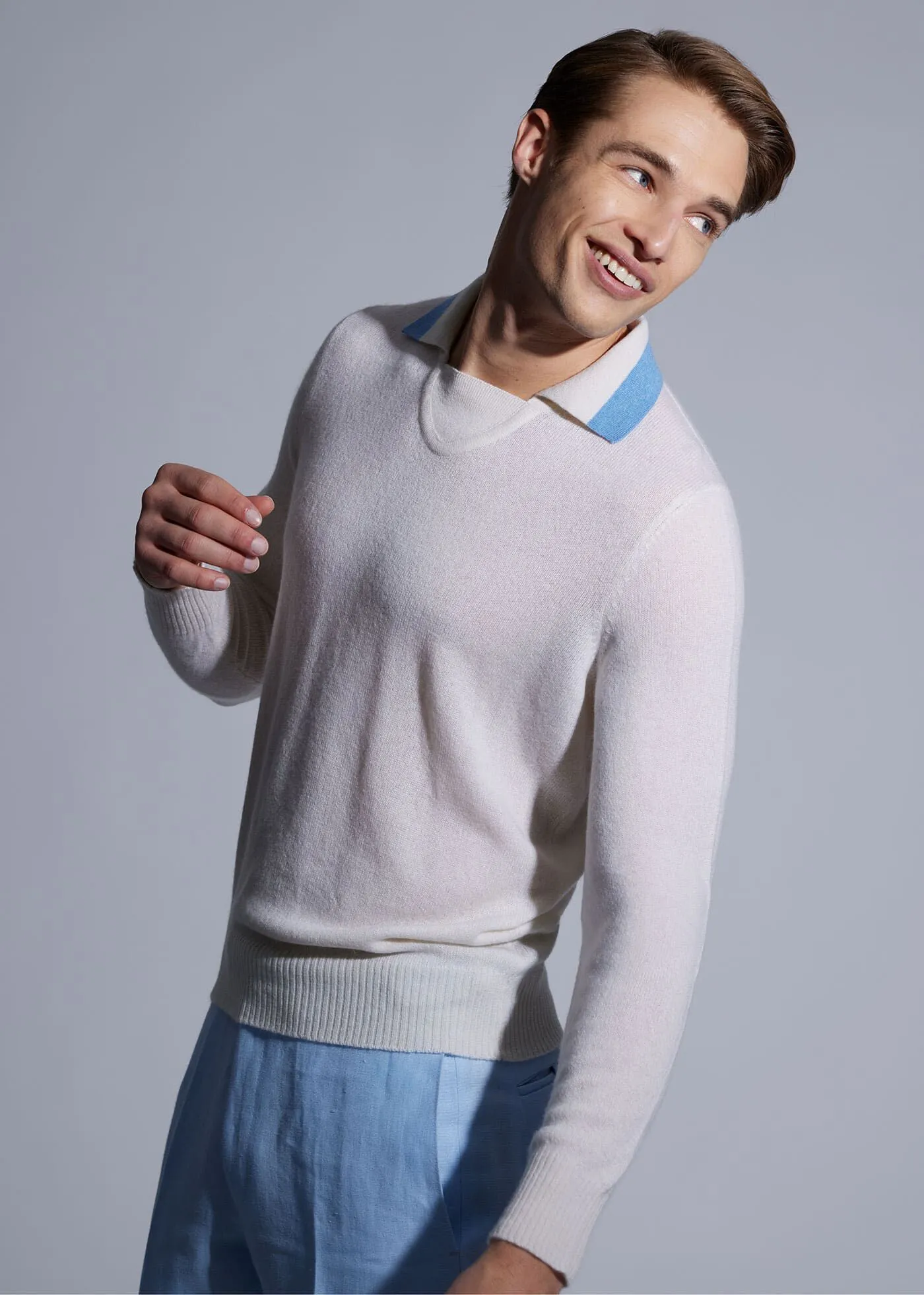 Open Collar Cashmere Sweater