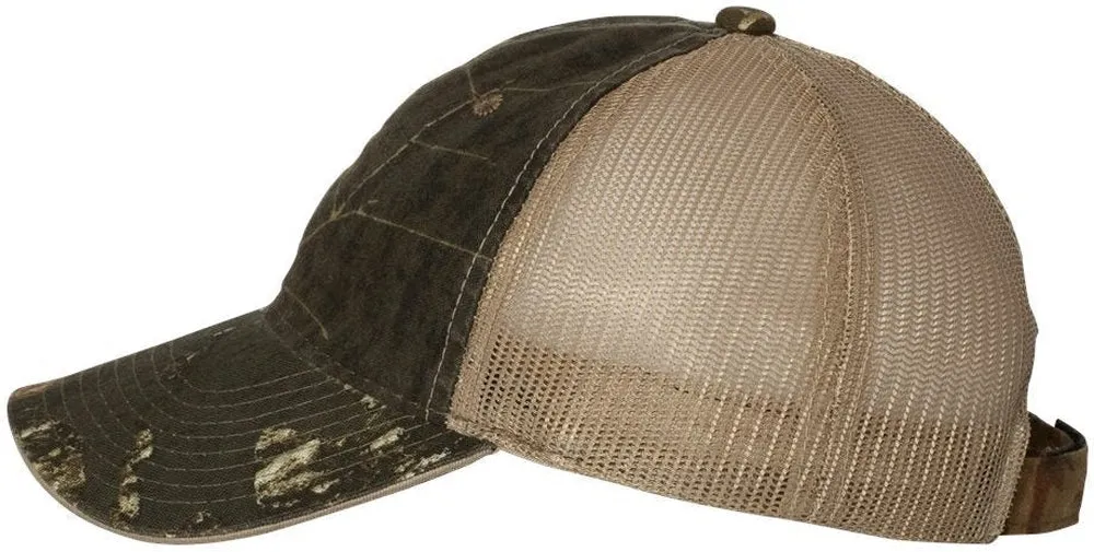 Outdoor Cap Washed Brushed Mesh-Back Camo Cap