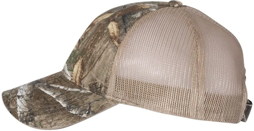 Outdoor Cap Washed Brushed Mesh-Back Camo Cap