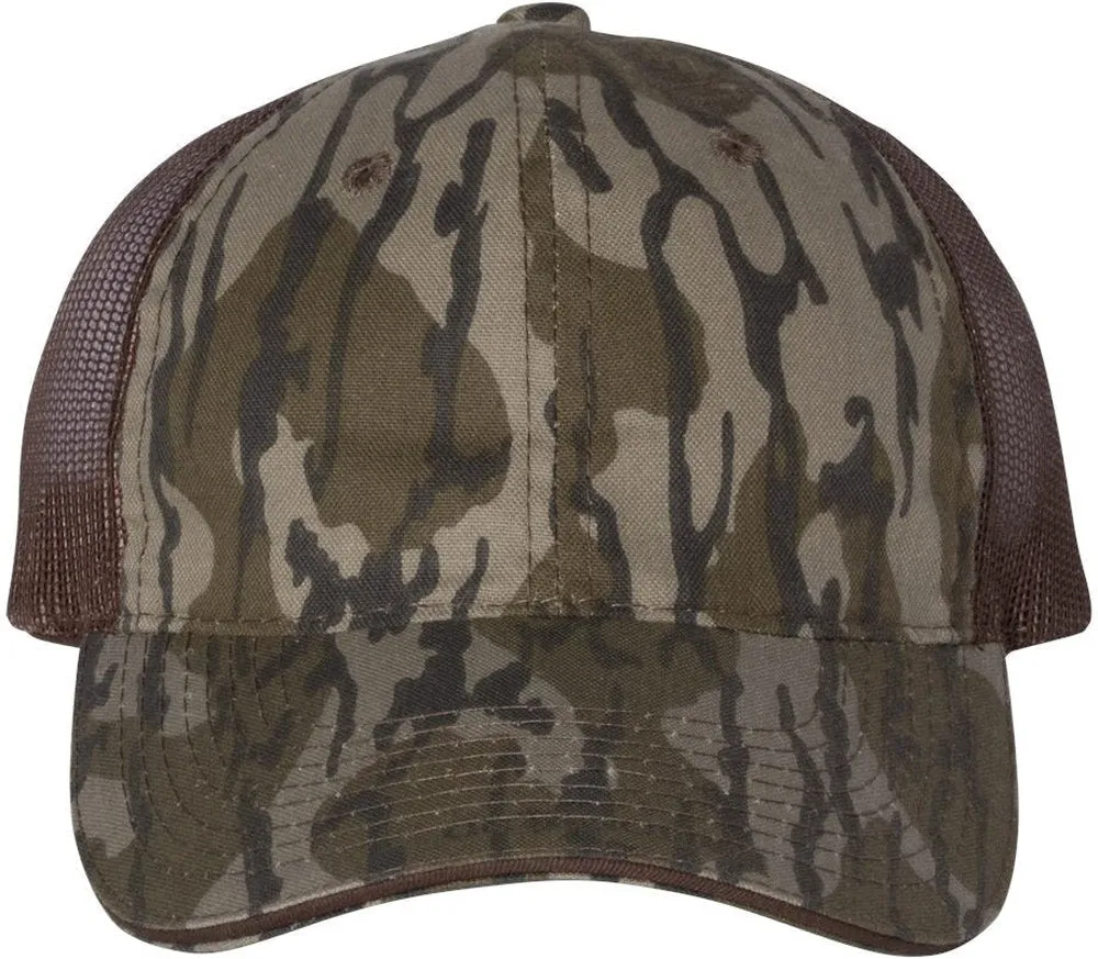 Outdoor Cap Washed Brushed Mesh-Back Camo Cap