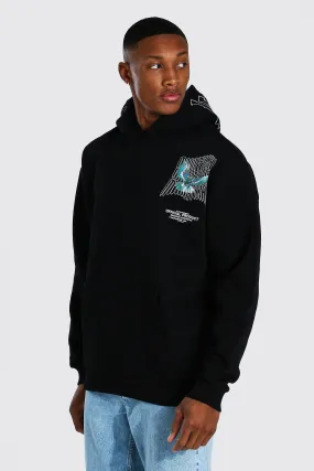 Oversized Official Hood Print Hoodie