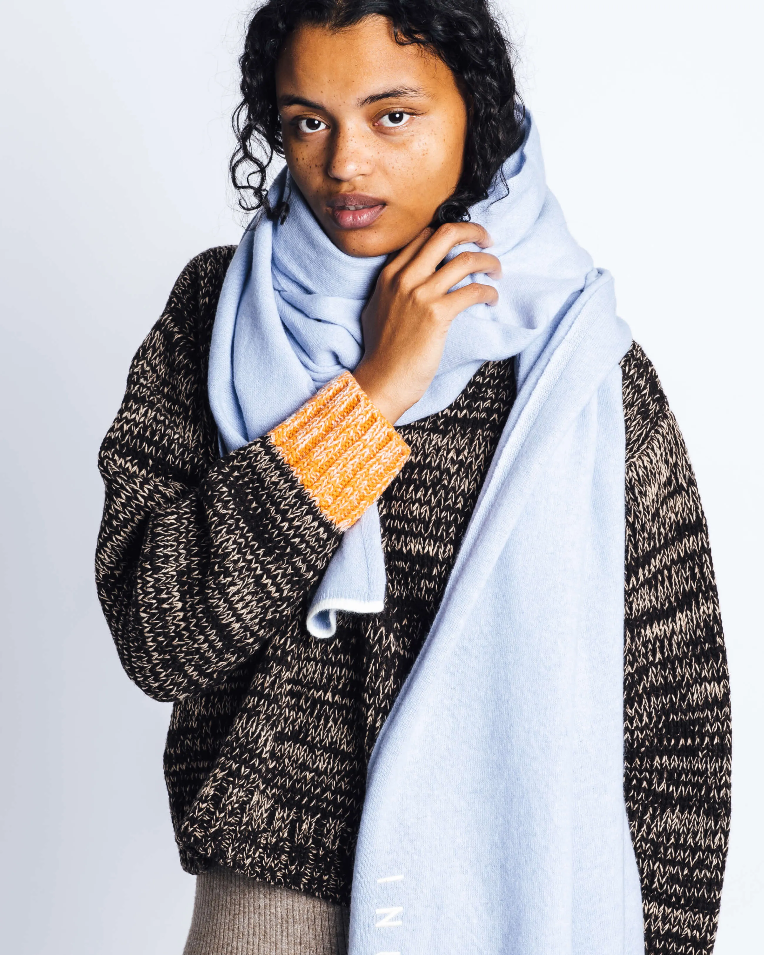  Oversized Wool Scarf Blue 