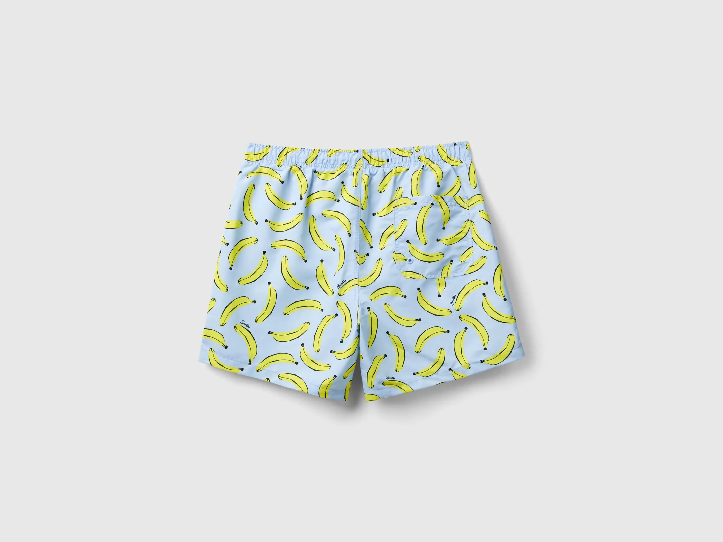 Pale blue swim trunks with banana pattern - Sky Blue | Benetton