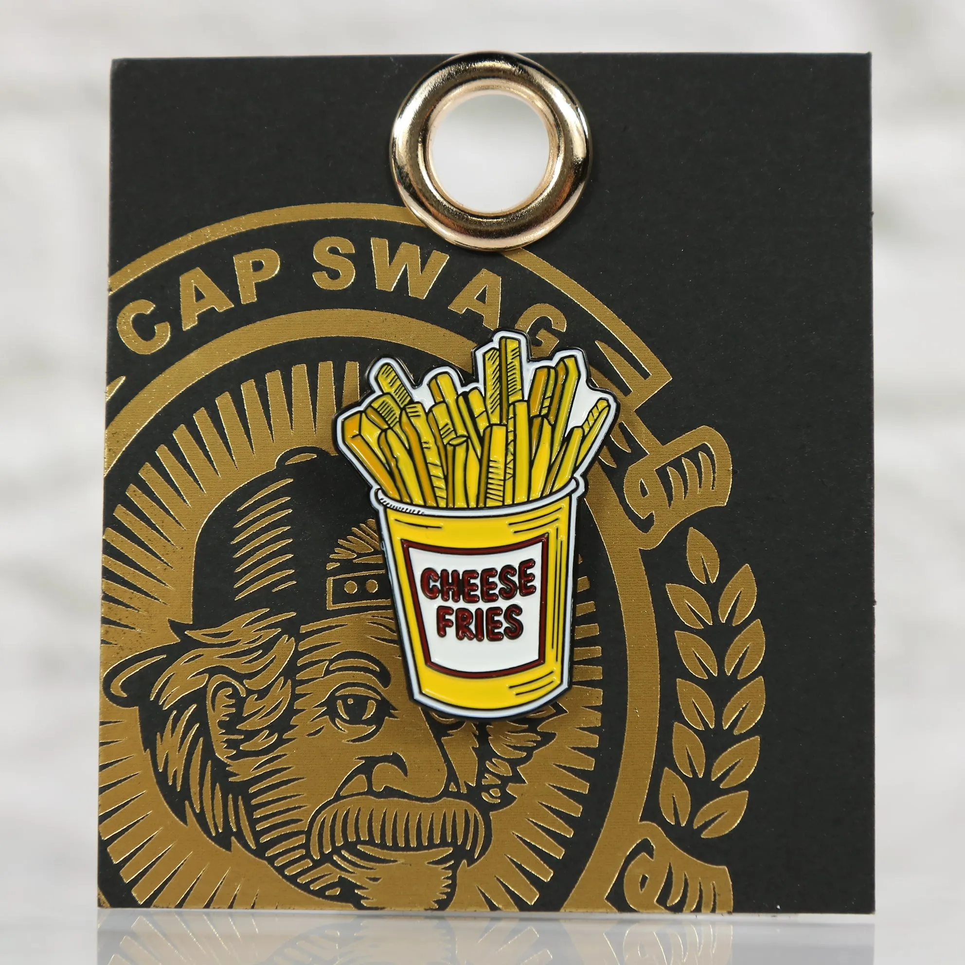 Philadelphia Cheese Fries Fitted Cap Pin | Enamel Pin for Side Patch Fitted Hat