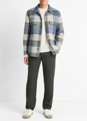 Plaid Italian Splittable Wool-Blend Shirt Jacket