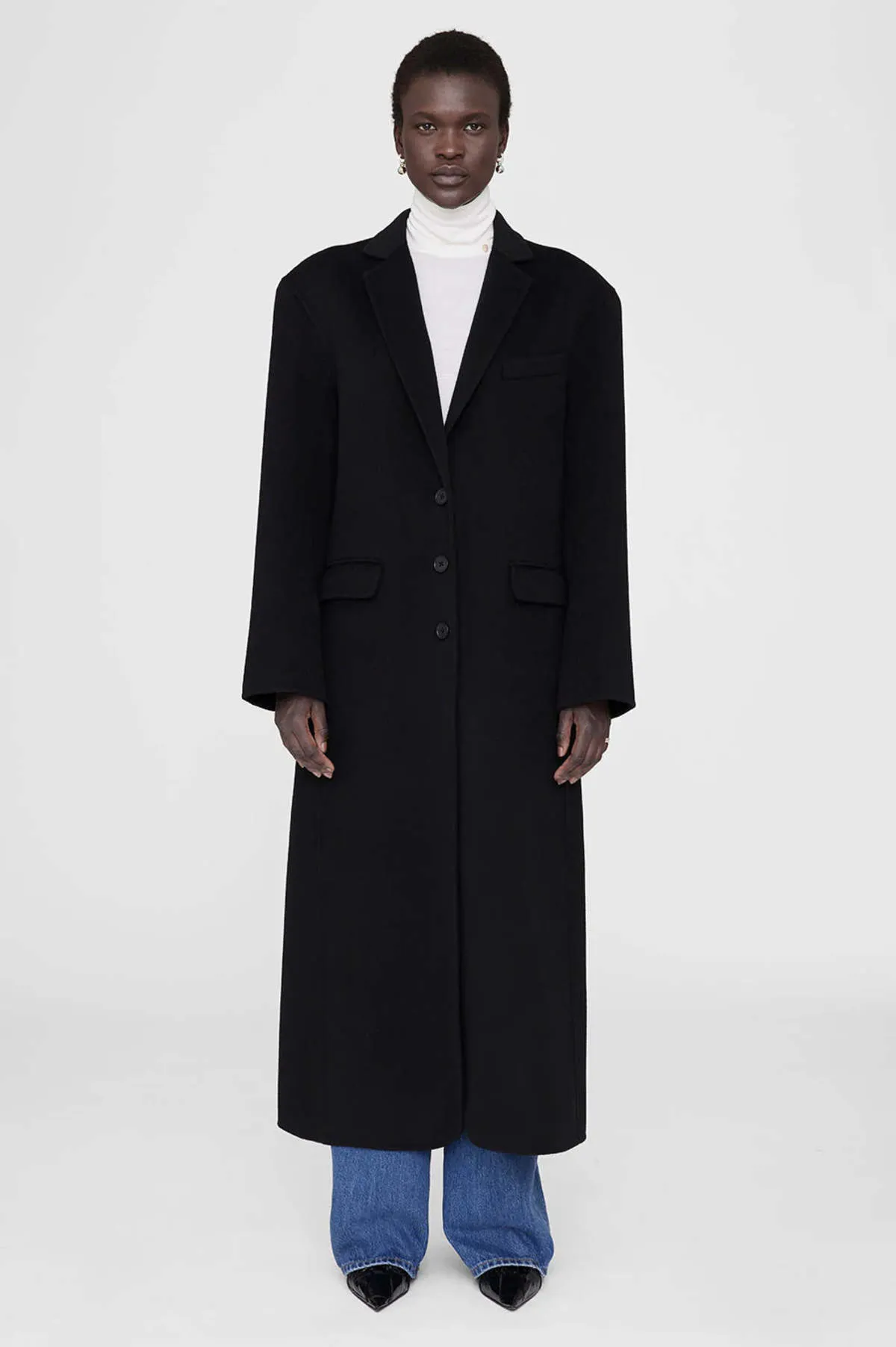 Quinn  Cashmere Blend Coat - Black