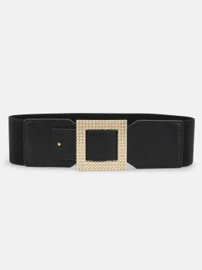 Rectangle Studded Buckle Belt