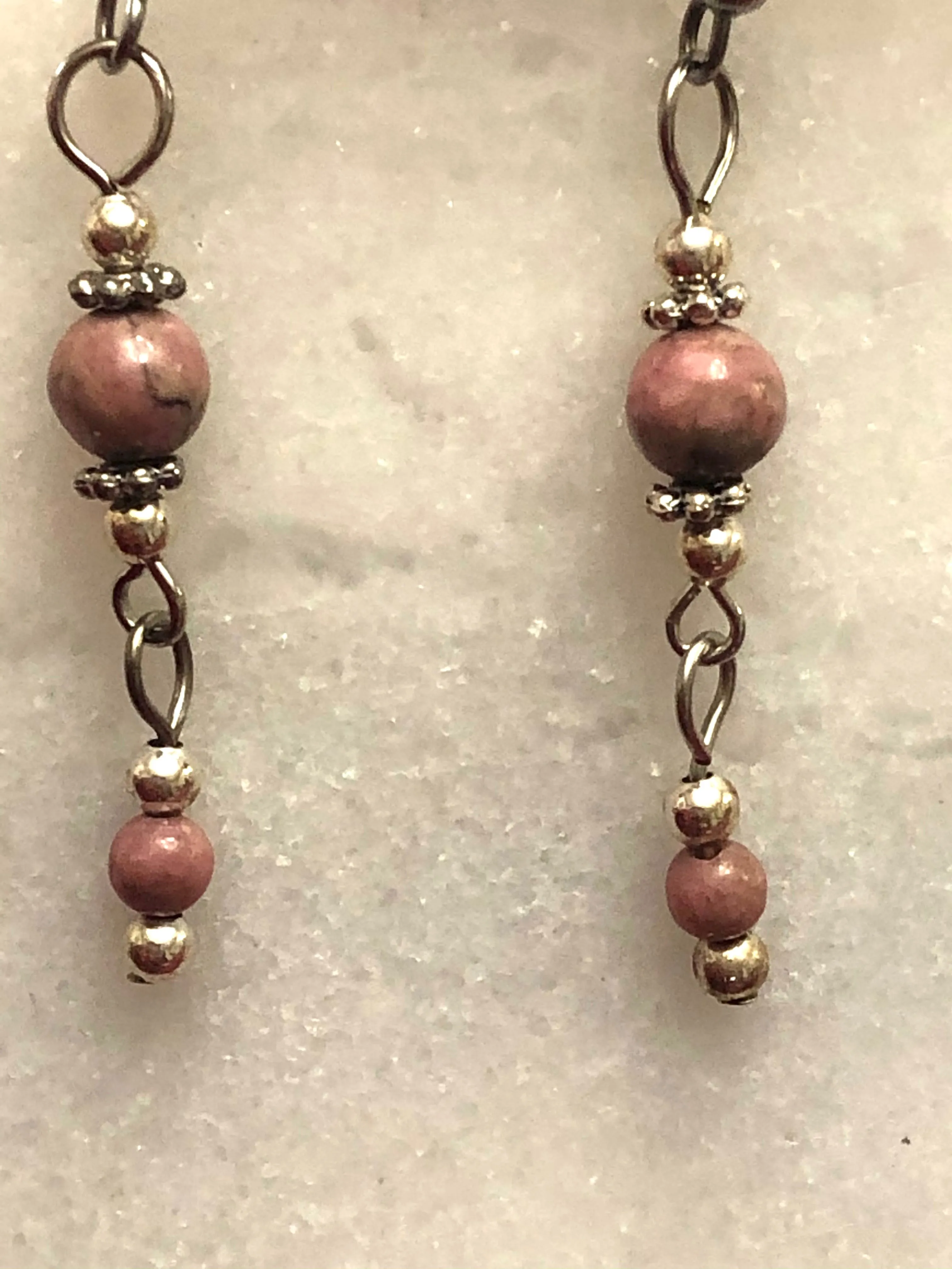 Rhodonite dangle earrings