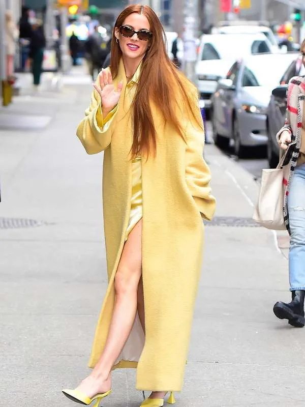 Riley Keough Street Style Yellow Trench Coat