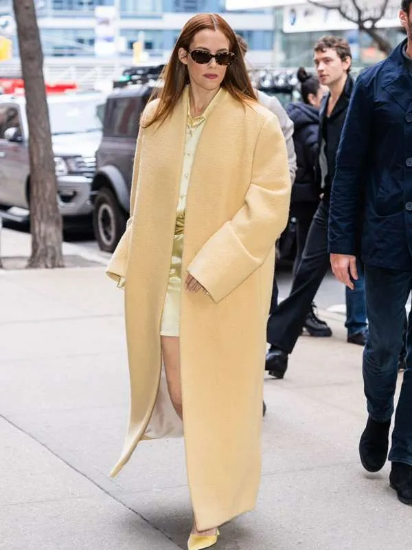 Riley Keough Street Style Yellow Trench Coat