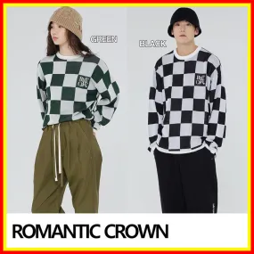 ROMANTIC CROWN  |Crew Neck Unisex Street Style Long Sleeves Oversized