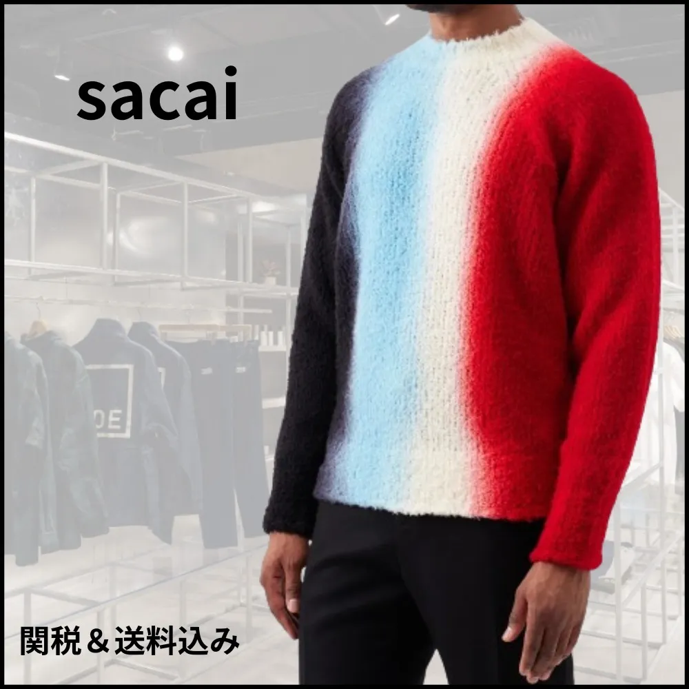 sacai  |Unisex Wool Street Style U-Neck Long Sleeves Designers