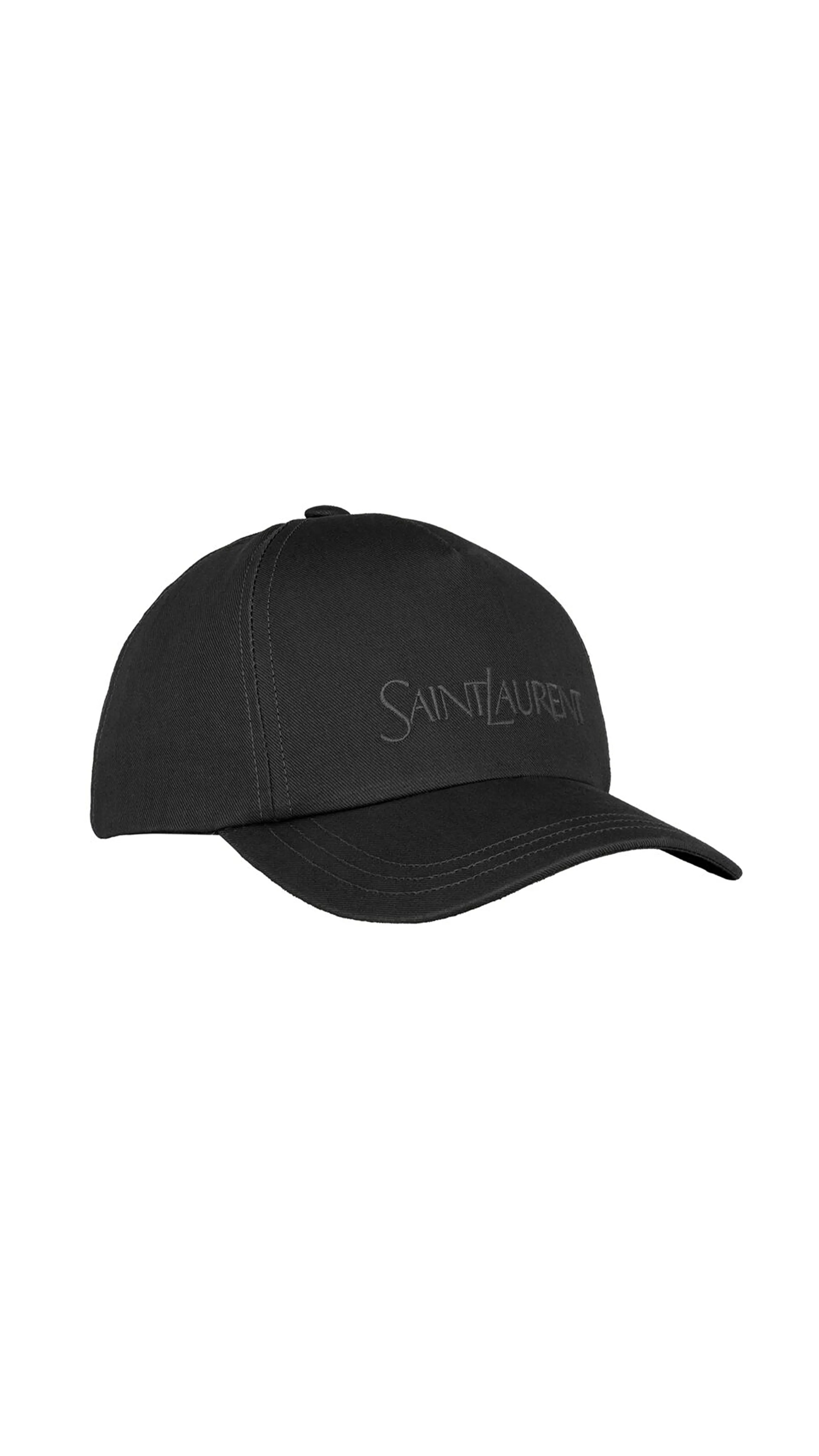 Saint Laurent Cap in Garbadine - Black