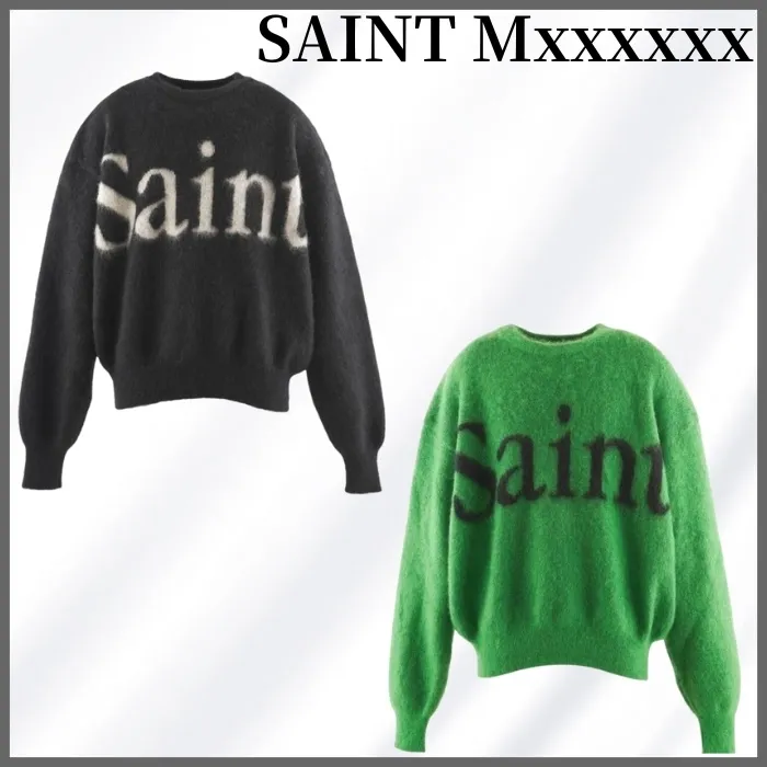 Saint Mxxxxxx  |Crew Neck Unisex Wool Street Style Long Sleeves Plain