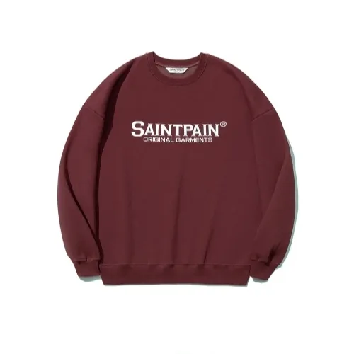 SAINTPAIN  |Unisex Street Style Long Sleeves Logo Sweatshirts