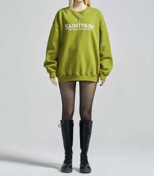 SAINTPAIN  |Unisex Street Style Long Sleeves Logo Sweatshirts