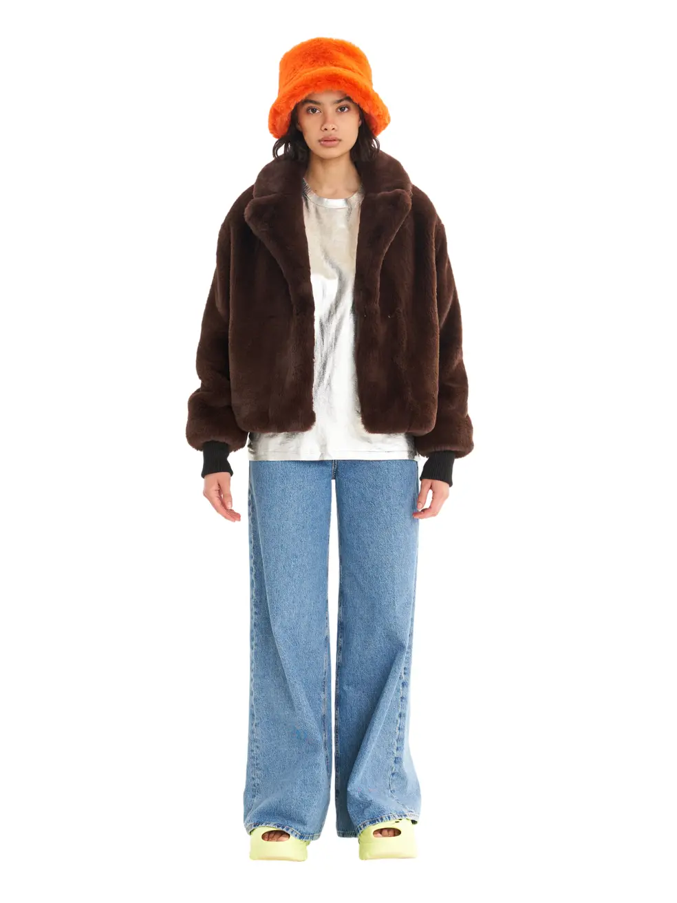 		Sawyer  Espresso Faux Fur Coat	