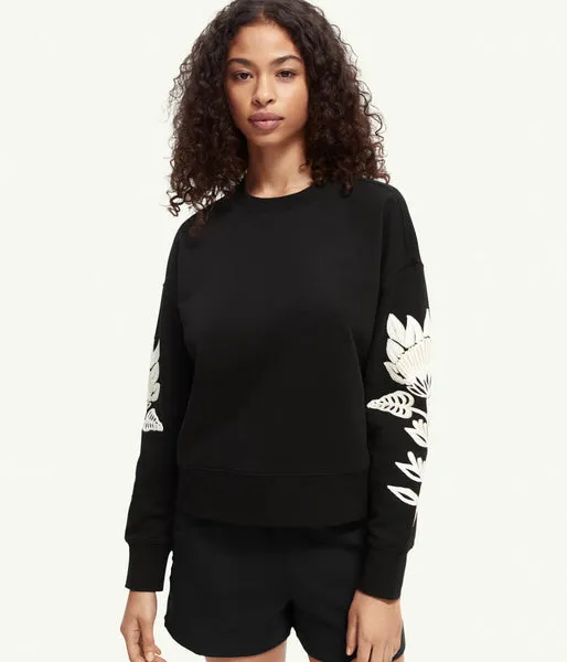 Scotch & Soda Boxy Fit Organic Cotton Crew Neck Black