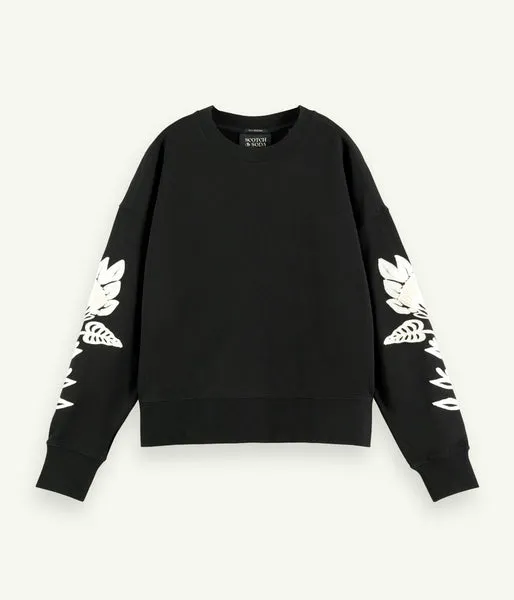 Scotch & Soda Boxy Fit Organic Cotton Crew Neck Black