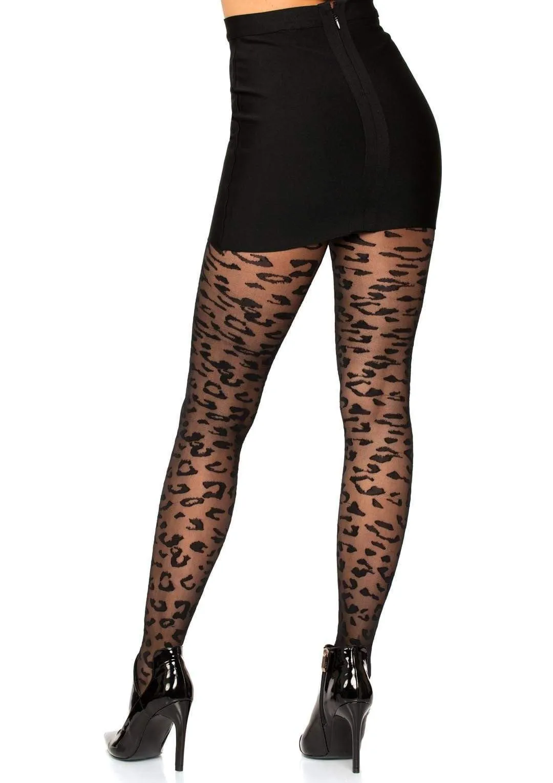 Sheer Leopard Tights