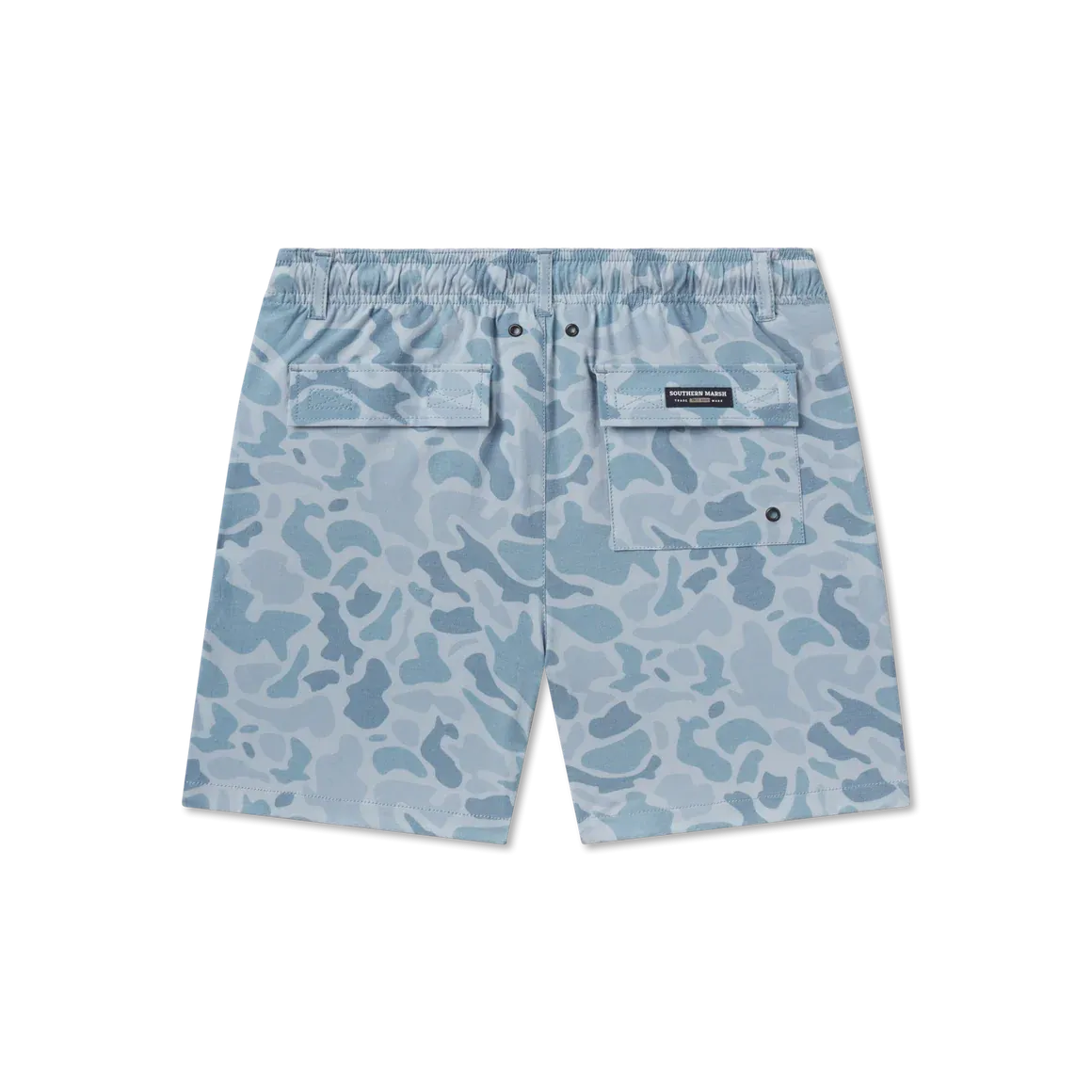 Southern Marsh Youth Harbor Stretch Seawash Lined Swim Trunks Light Blue Camo