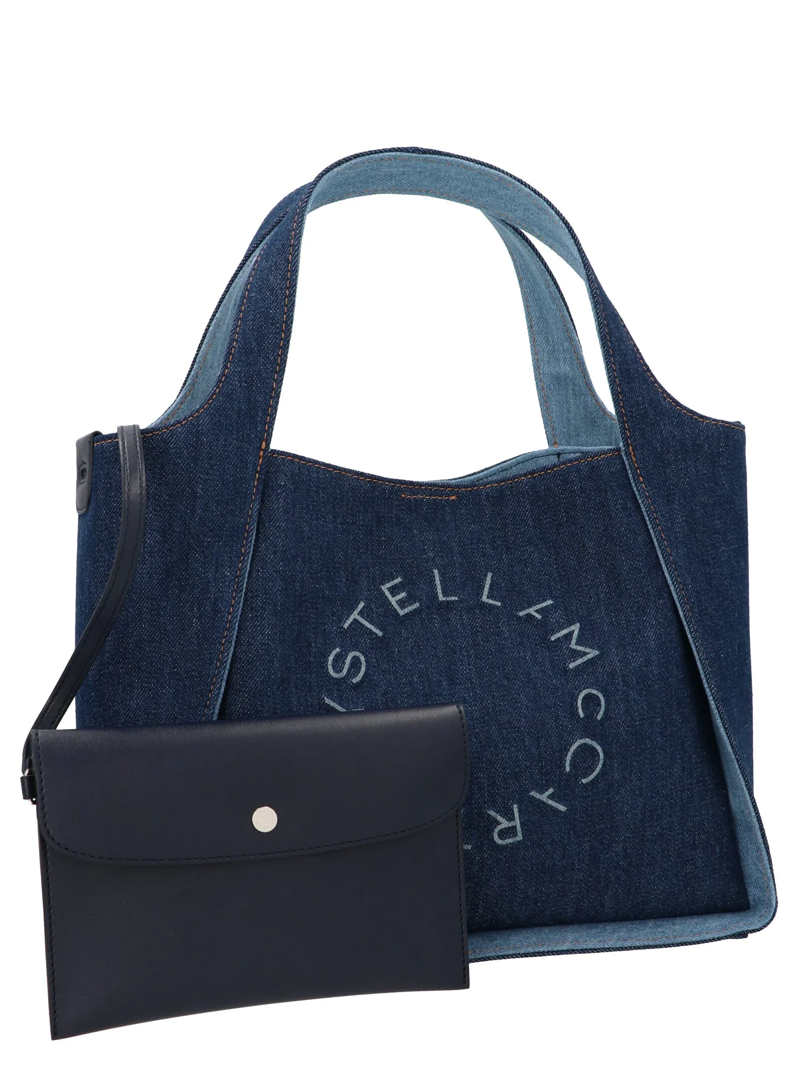 Stella McCartney Logo Detailed Denim Tote Bag