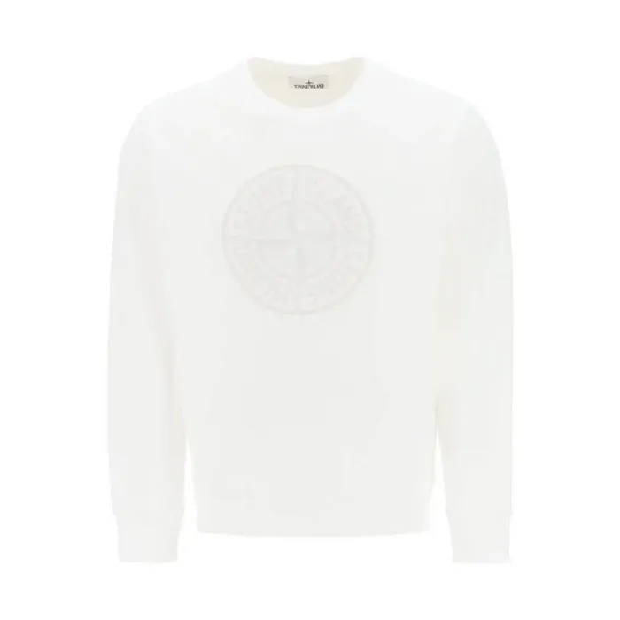 STONE ISLAND  |Crew Neck Street Style Long Sleeves Cotton Logo Sweaters