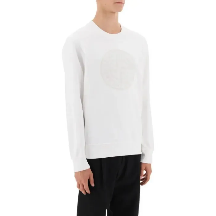 STONE ISLAND  |Crew Neck Street Style Long Sleeves Cotton Logo Sweaters