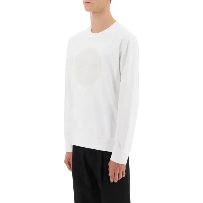 STONE ISLAND  |Crew Neck Street Style Long Sleeves Cotton Logo Sweaters