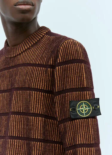 STONE ISLAND  |Crew Neck Stripes Wool Street Style Bi-color Long Sleeves