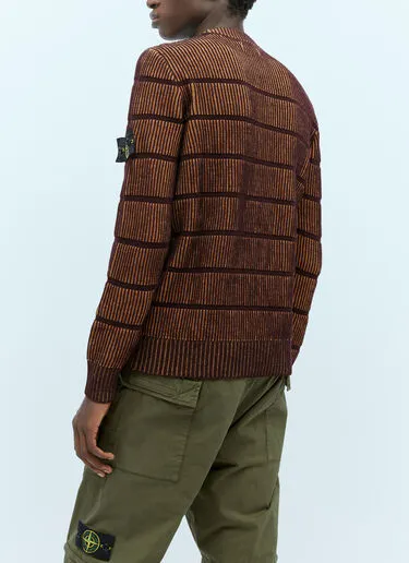 STONE ISLAND  |Crew Neck Stripes Wool Street Style Bi-color Long Sleeves