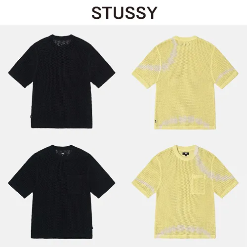 STUSSY  |Unisex Street Style Short Sleeves Logo Skater Style Sweaters