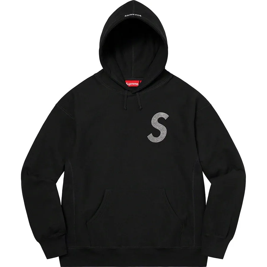 Supreme Swarovski S Logo Hooded Sweatshirt Black