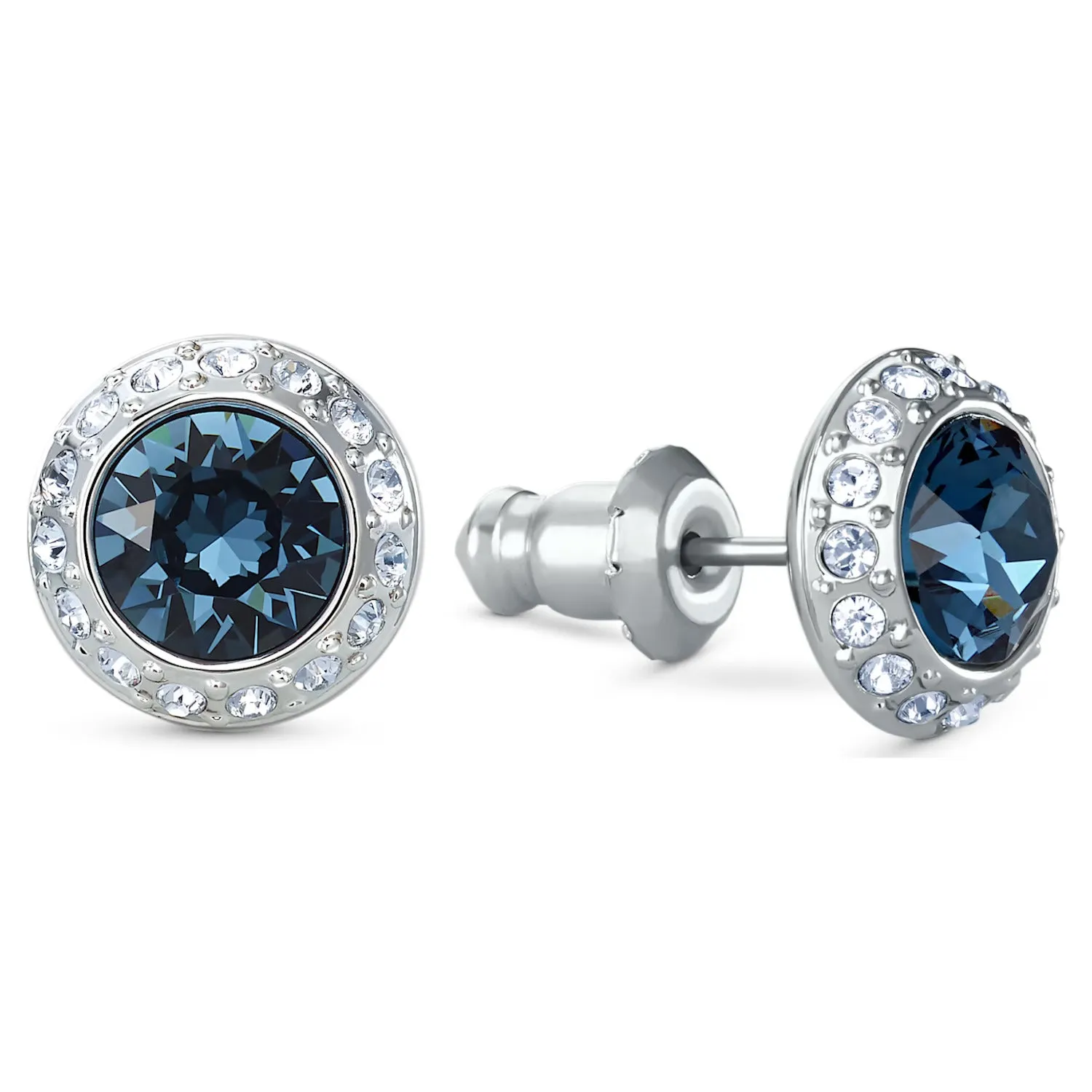 Swarovski ANGELIC Stud Pierced Earrings Blue, Rhodium plated -5536770