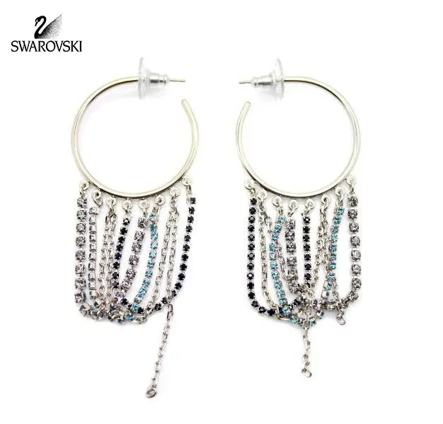 Swarovski Crystal Pierced Hoop Earrings DRAMA #910877